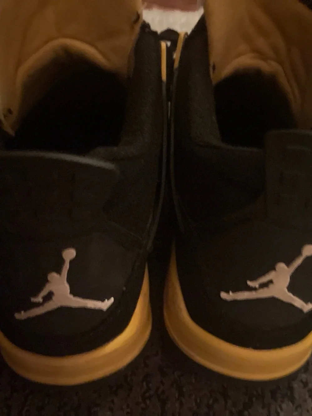 Jordan Men’s Black and Yellow High-Top Sneakers